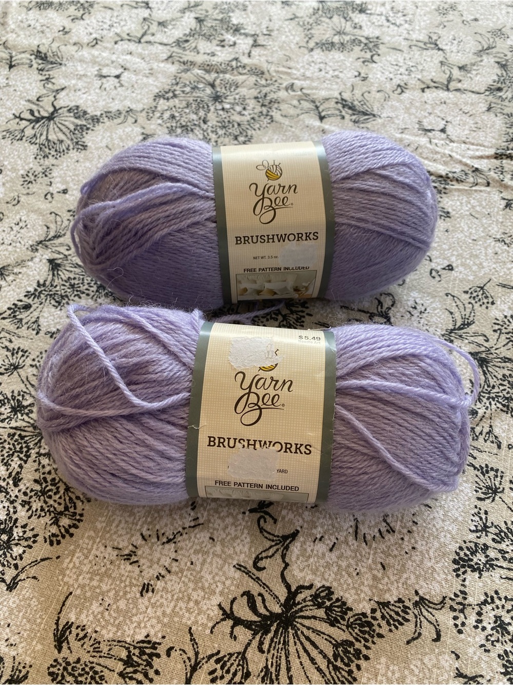 2 Yarn Bee Brushworks Yarn Skeins Hazy Lilac